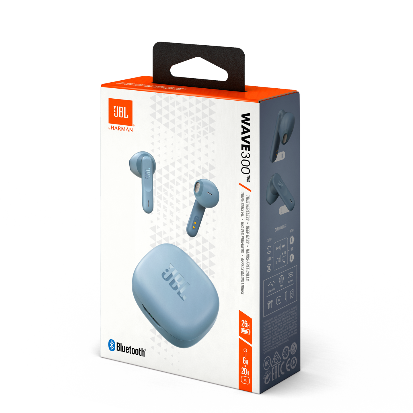 JBL Wave 300TWS -langattomat nappikuulokkeet, sininen