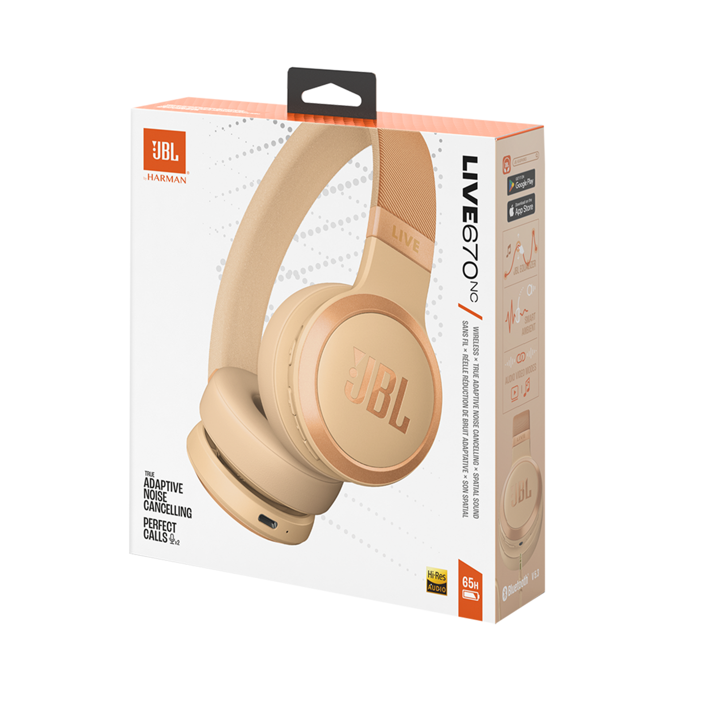 JBL Live 670NC -vastamelusankakuulokkeet, hiekka