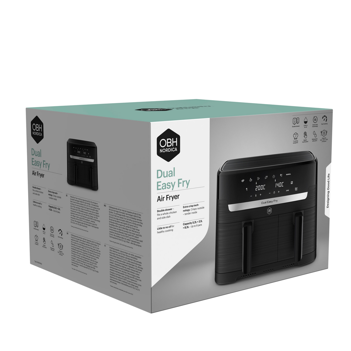 OBH Nordica Dual Easy Fry AG901NS0 -airfryer