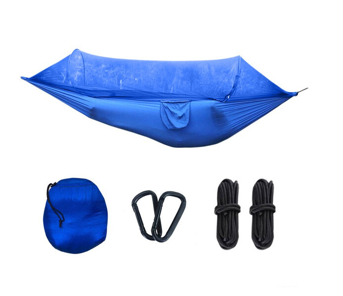 Retki riippumatto hyttysverkolla, kotelomalli