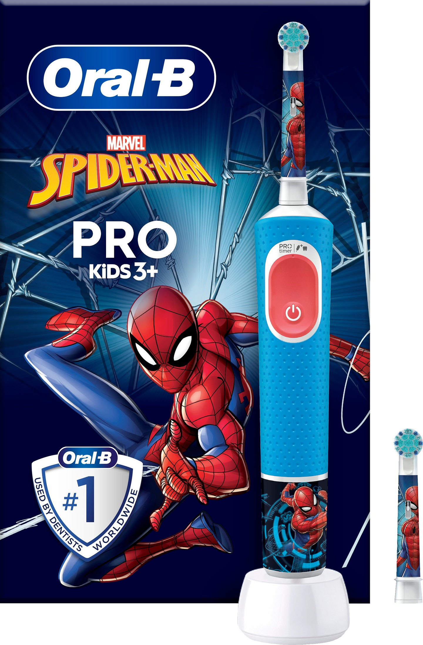 Oral-B Vitality Pro Kids 3+ Spiderman -sähköhammasharja + lisävaihtoharja