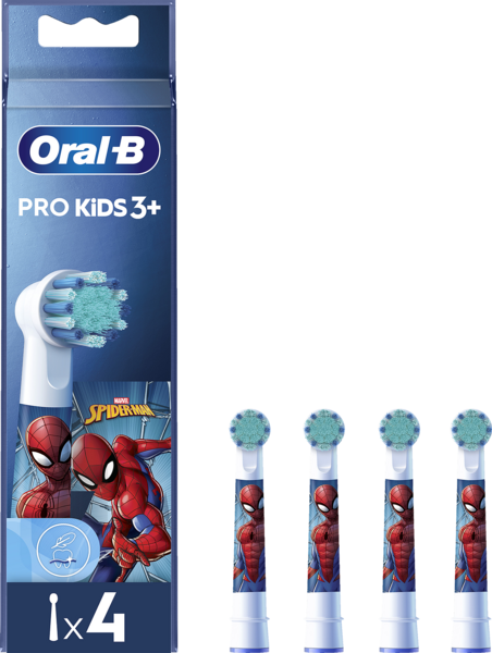 Oral-B Pro Kids 3+ Spiderman -vaihtoharja, 4 kpl