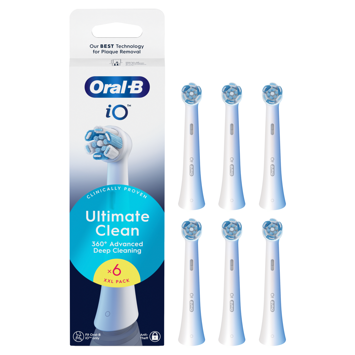Oral-B iO Ultimate Clean -vaihtoharja, 6 kpl, valkoinen
