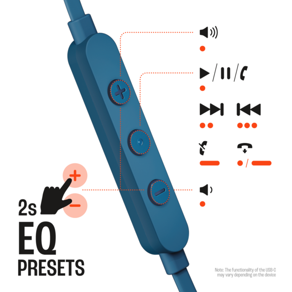 JBL Tune 305C USB-C -nappikuulokkeet, sininen
