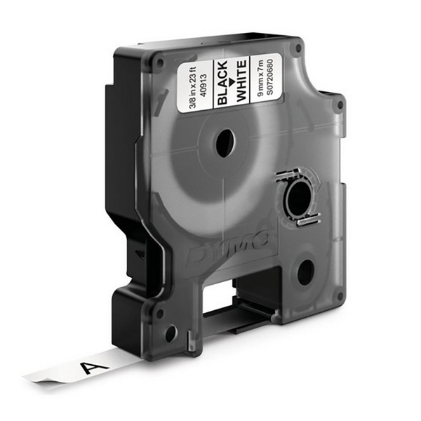 Dymo D1 9 mm x 7 m -tarranauha, musta/valk