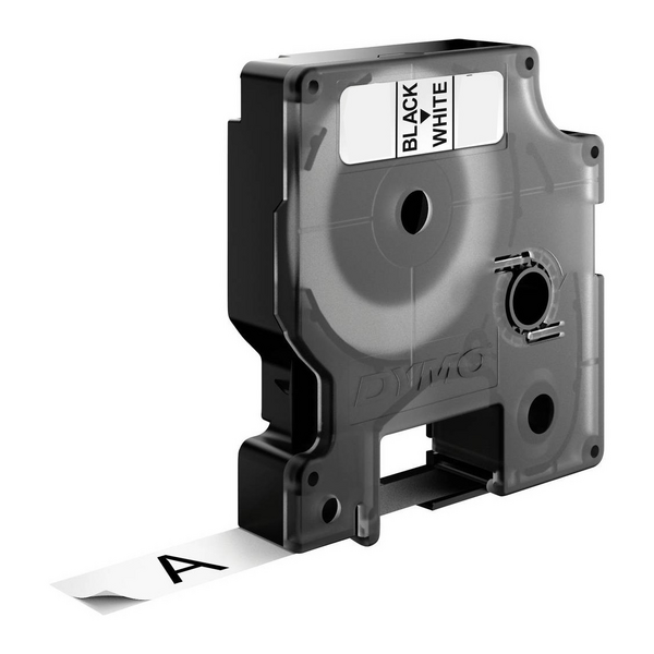 Dymo D1 19 mm x 7 m -tarranauha, musta/valk