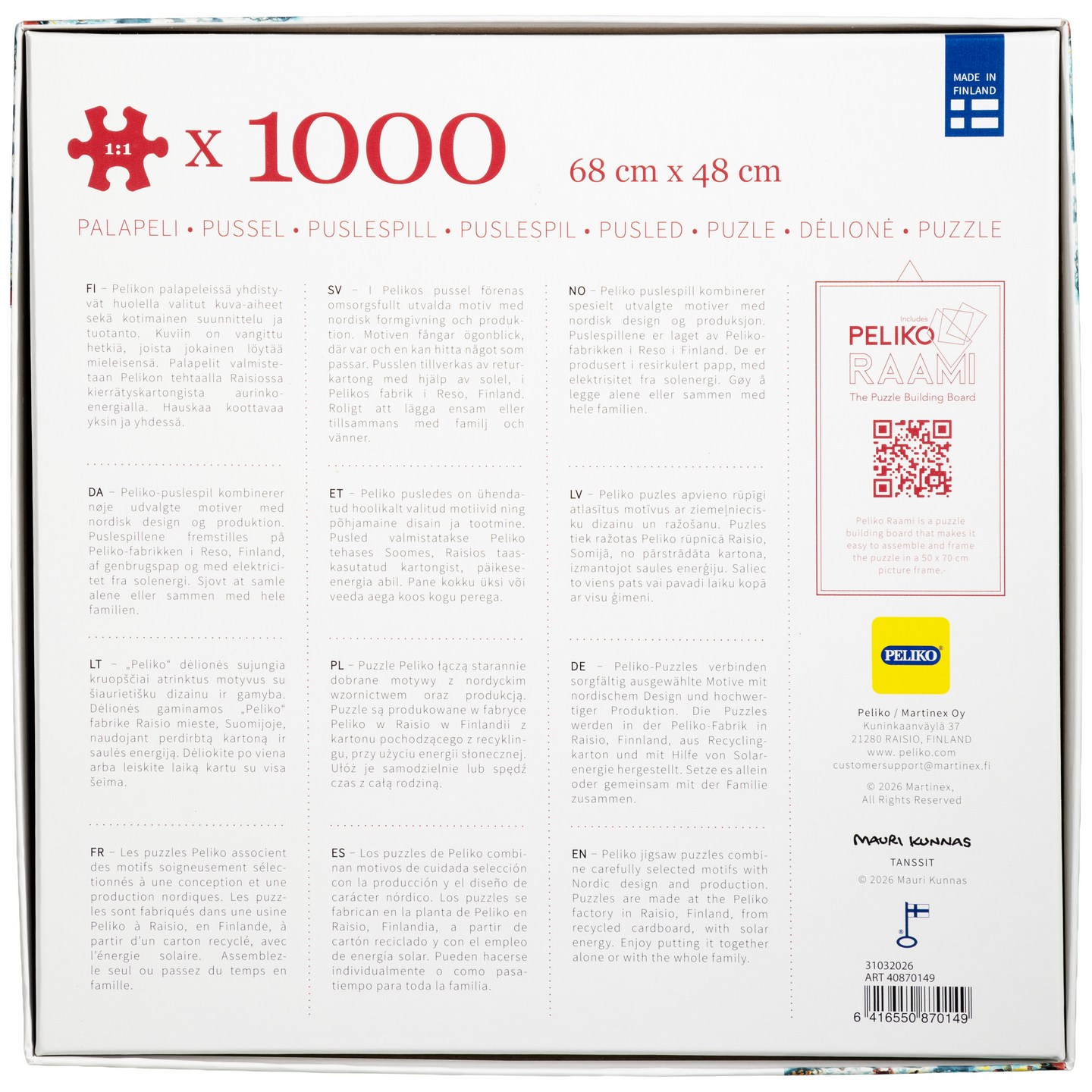 Kunnas: Joulu palapeli 1000 palaa