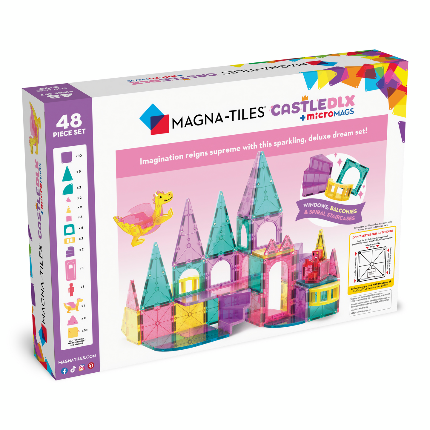 MAGNA-TILES Castle Deluxe -magneettirak.sarja, 48 osaa