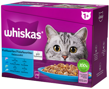 Whiskas 1+ kalasuosikit hyytelössä 12x85g