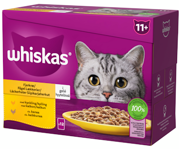 Whiskas 11+ siipikarjaherkut hyytelössä 12x85g