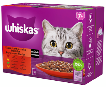 Whiskas 7+ perinteiset ateriat kastikkeessa 12x85g