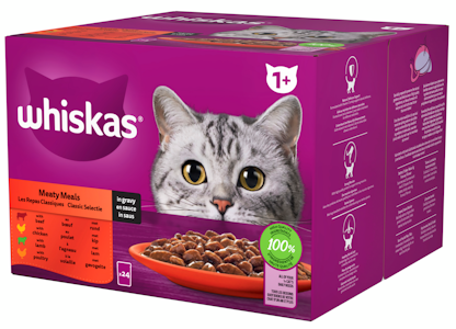 Whiskas 1+ perinteiset ateriat kastikkeessa 24x85g