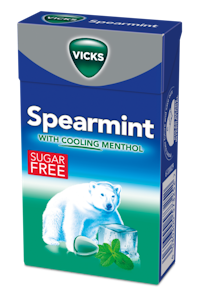 Vicks Spearmint sokeriton kurkkupastilli mentolilla 40g