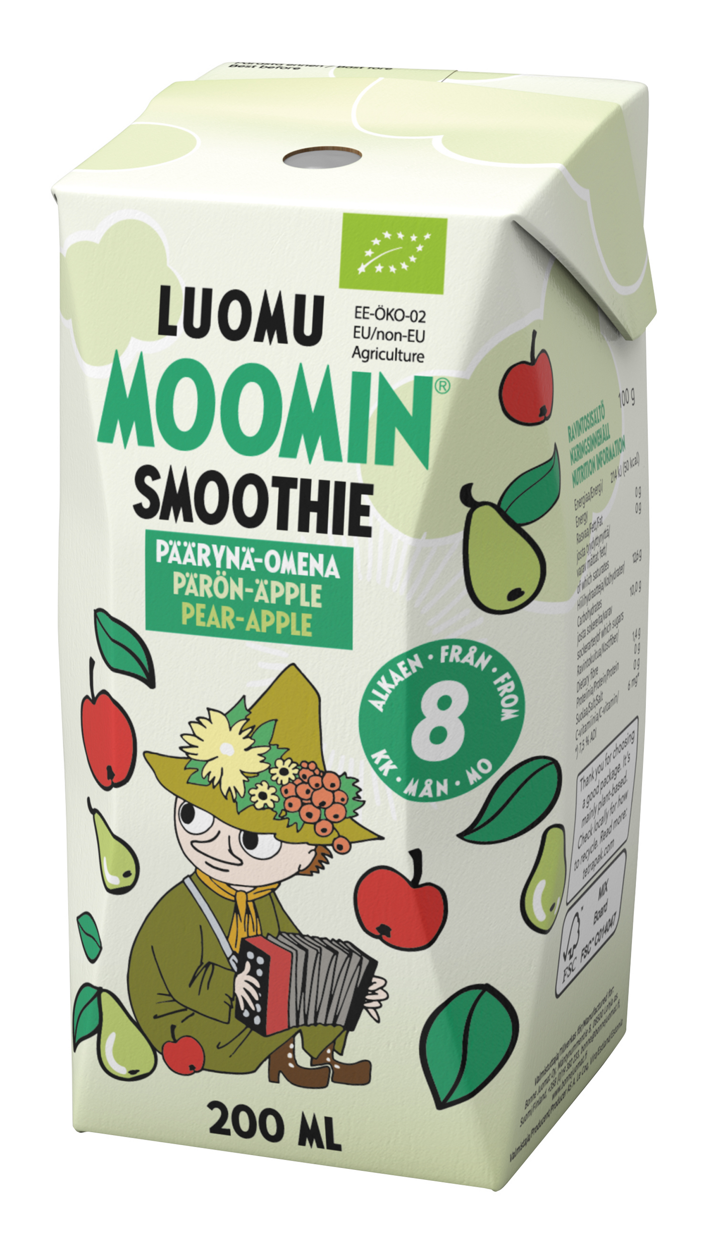 Moomin Luomu smoothie päärynä omena 200ml 8kk — HoReCa-tukku Kespro