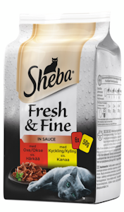 Sheba Fresh&Fine 6x50g Sekoitus härkää ja kanaa kastikkeessa