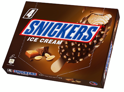 Snickers jäätelöpuikot 4x60g/4x76ml