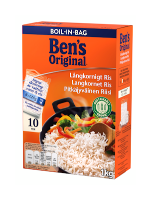 Ben's Original Pitkäjyväinen riisi keitinpusseissa 8x125g