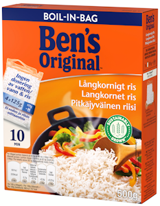 Ben's Original Pitkäjyväinen riisi keitinpusseissa 4x125g