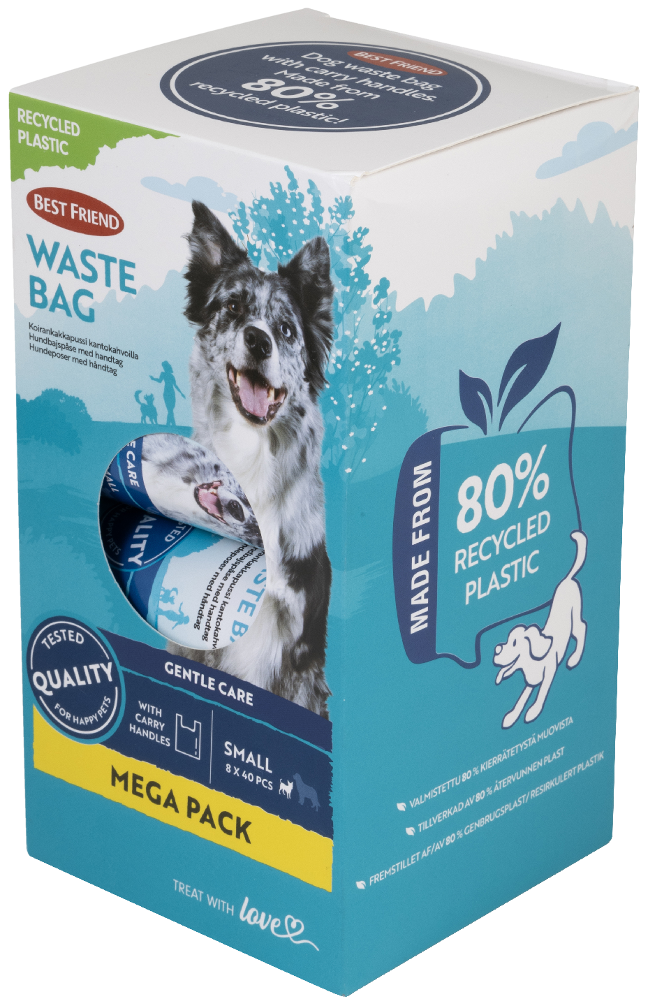 Best Friend koiran kakkapussi S 8x40kpl suurpakkaus 80% kierrätysmuovia