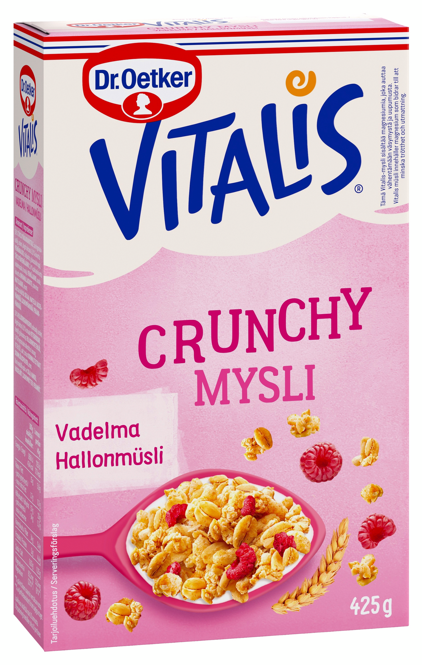 Vitalis Crunchy 425g vadelma -30% sokeria