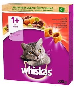 Whiskas 1+ Härkää 800g