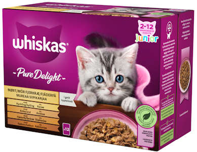 Whiskas Junior Pure Delight mureaa siipikarjaa hyytelössä 12x85g