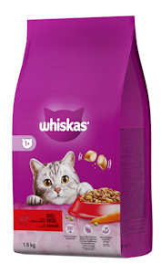 Whiskas 1+ kissan kuivaruoka 1,9kg härkä