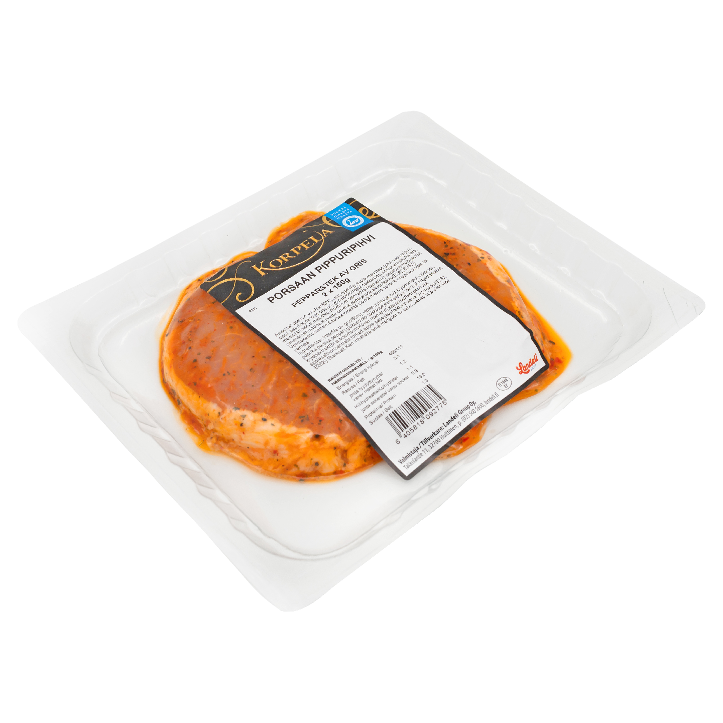 Korpela porsaan pippuripihvi 2x150g