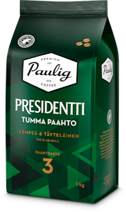 Presidentti Tumma Paahto kahvi 1kg papu