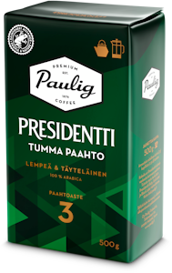 Presidentti Tumma Paahto kahvi 500g pannujauhatus