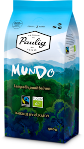 Paulig Mundo 500g papukahvi Reilu kauppa Luomu