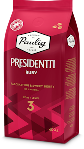 Presidentti Ruby 400g papukahvia RFA