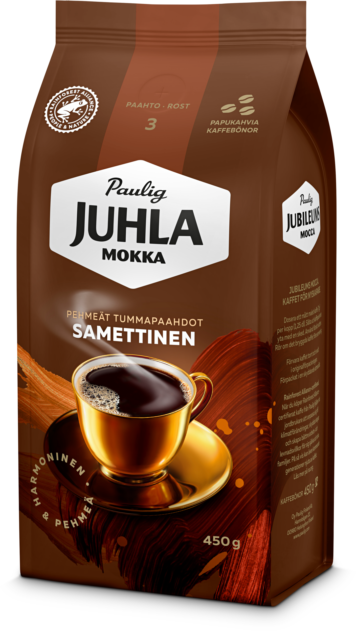 Paulig Juhla Mokka Samettinen kahvipapu 450g