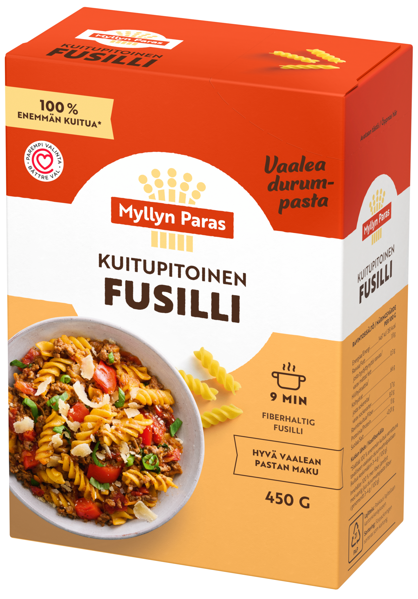 Myllyn Paras Kuitupitoinen Fusilli pasta 450g