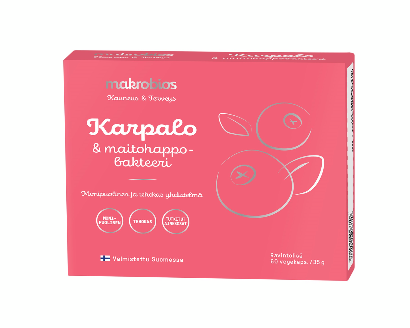 Makrobios Karpalo & maitohappobakteeri 60 vegekaps. 35g