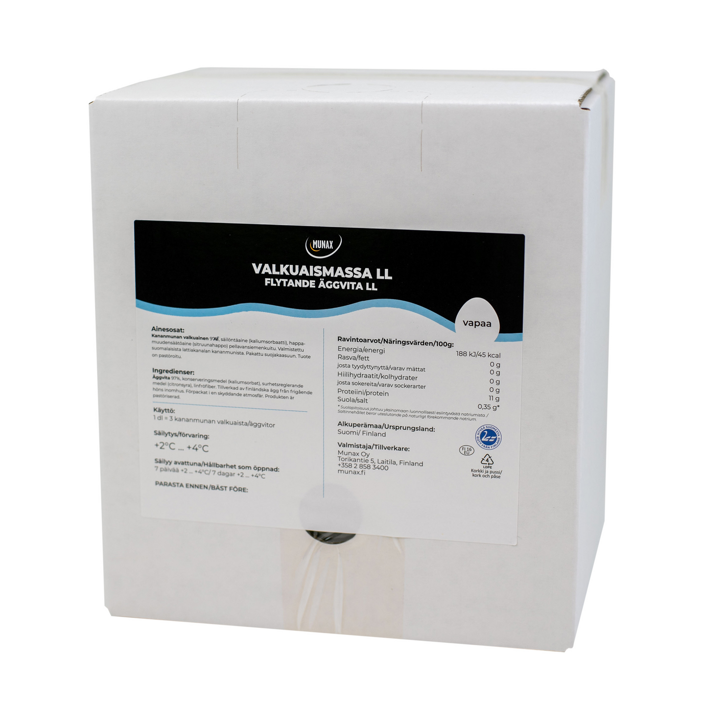 Munax valkuaismunamassa Long Life vapaa 5kg BiB