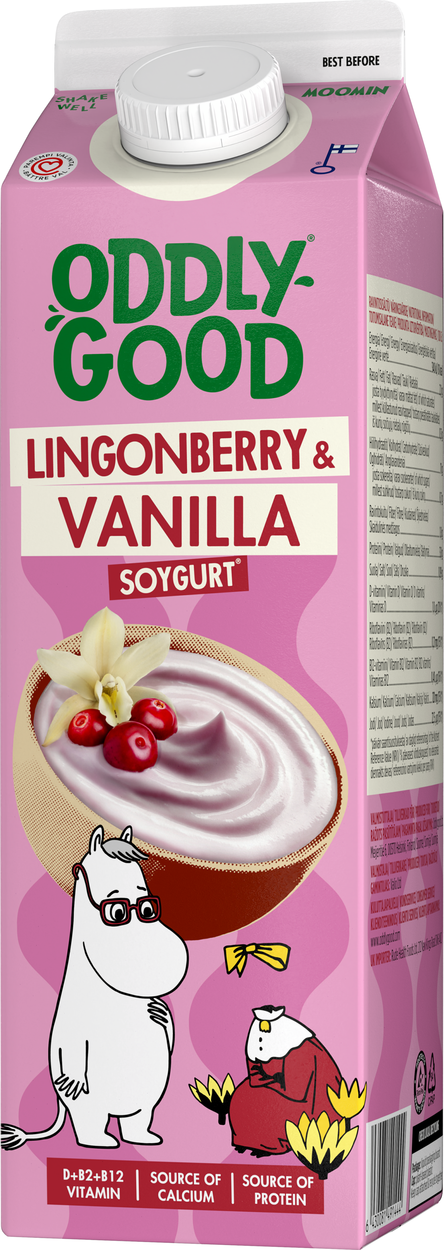 Oddlygood soygurt 1kg puolukka-vanilja