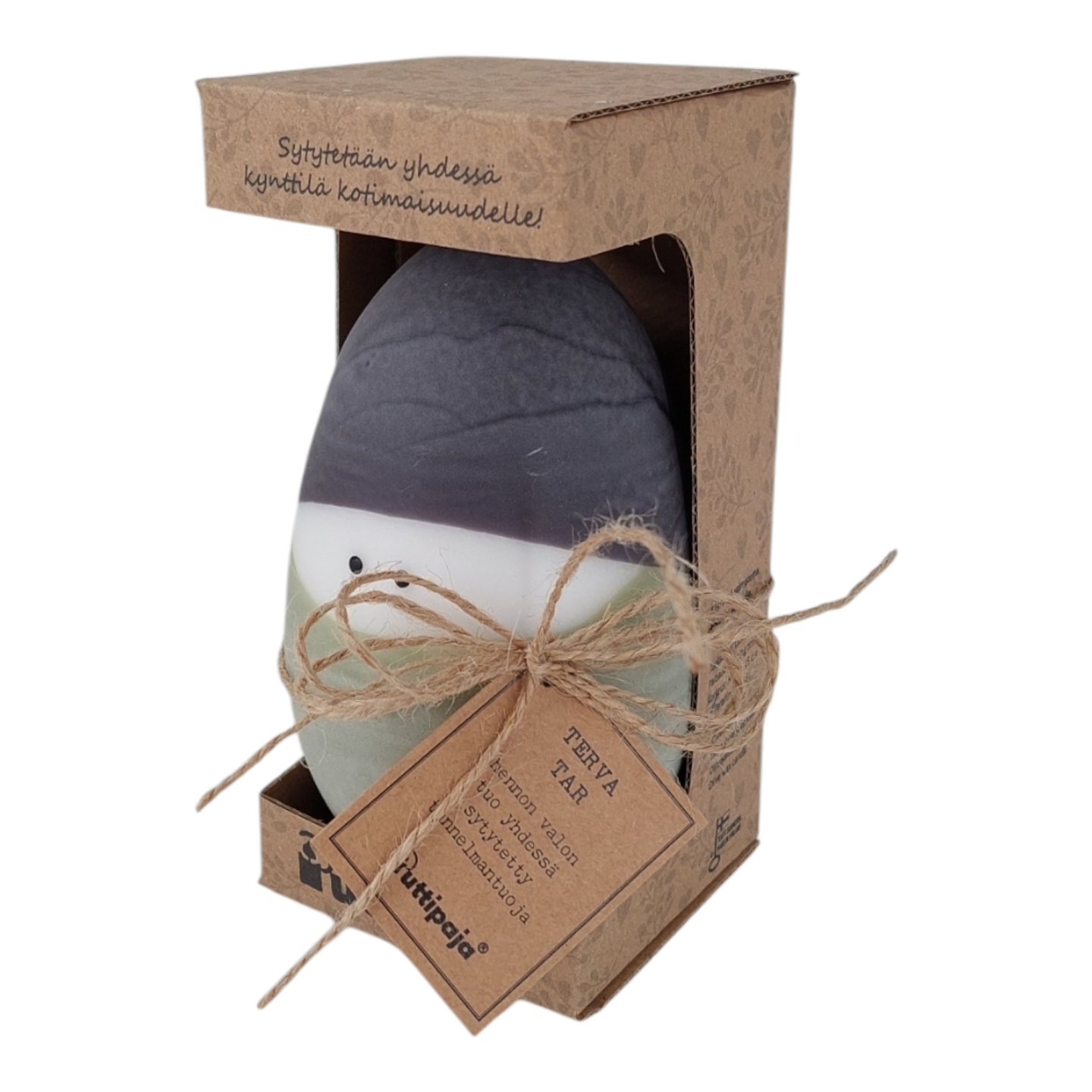 Puttipaja Saunatonttu tervakynttilä lahjapakkaus