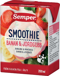 Semper Smoothie banaani ja mansikka 200ml alk 1v lastenruoka