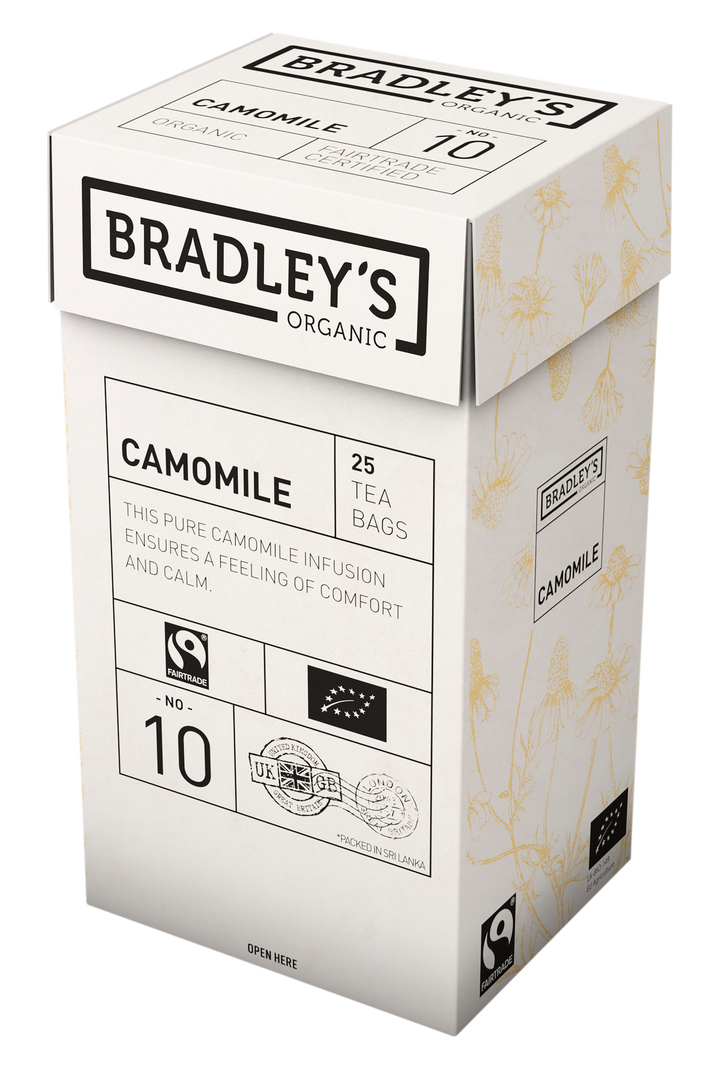 Bradley's Organic No. 10 kamomilla yrttihauduke 25kpl Luomu Reilun kaupan