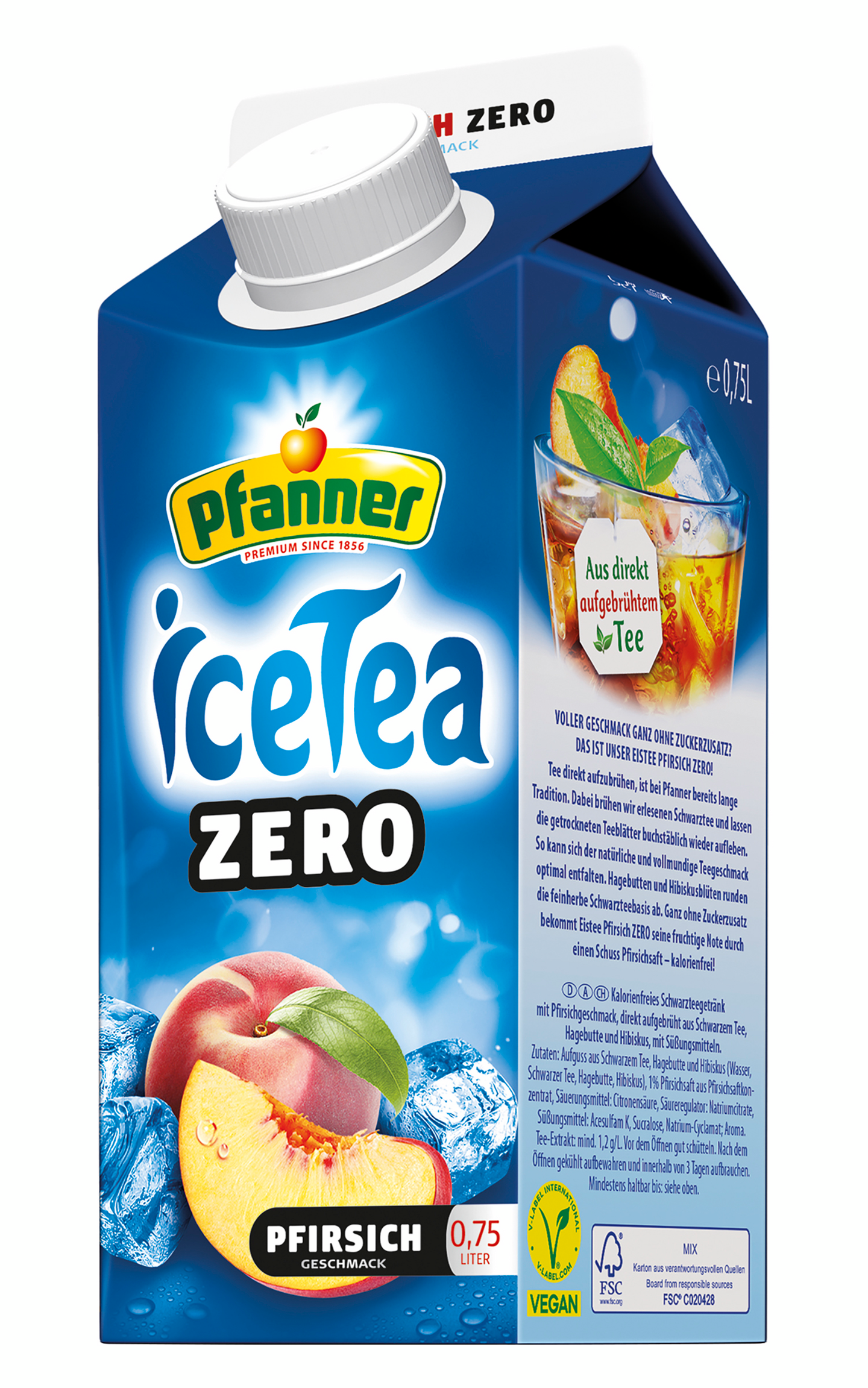 Pfanner Persikka jäätee zero 0,75l