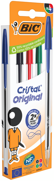 BIC Cristal Medium kuulakärkikynä 4 väriä