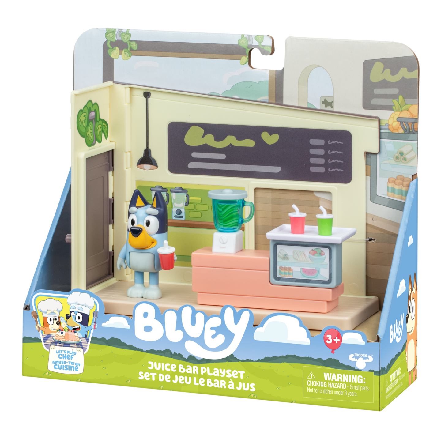 Bluey Juice Bar -setti, hahmo+tarvikkeet