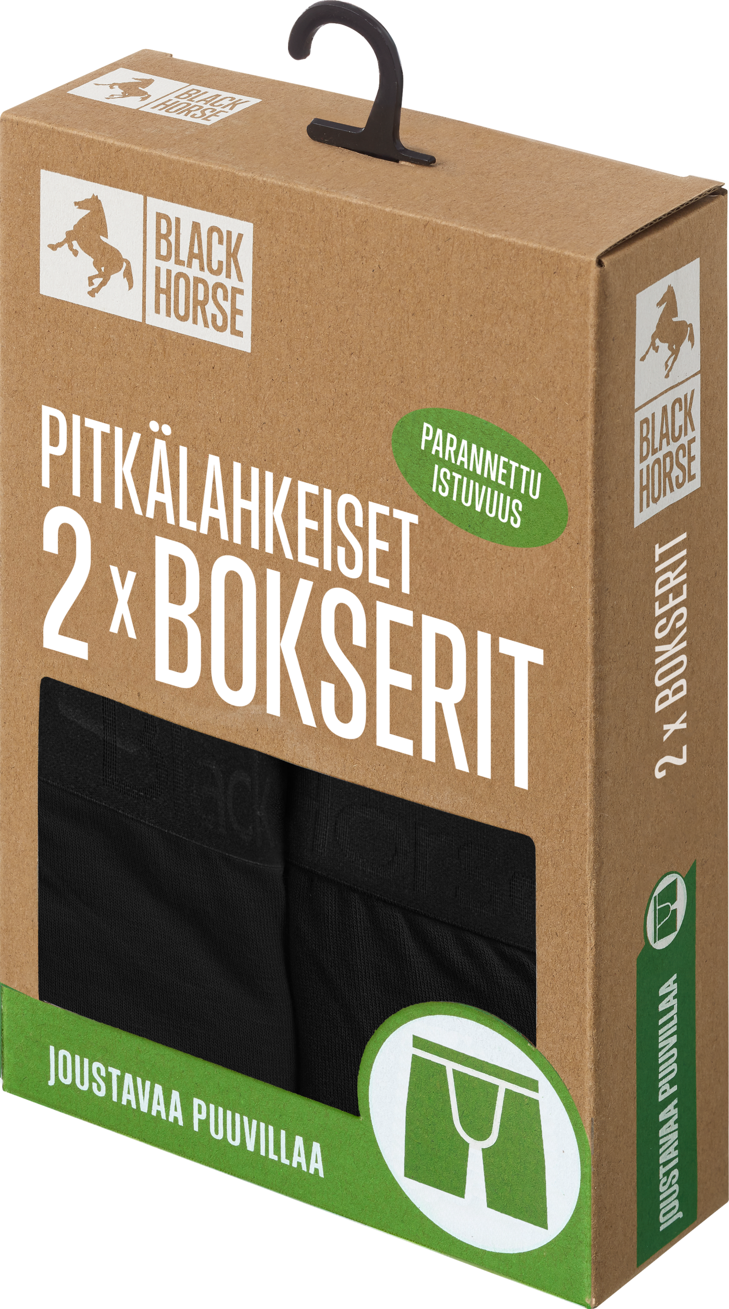 Black Horse I204 pitkälahje bokserit 2kpl/pkt