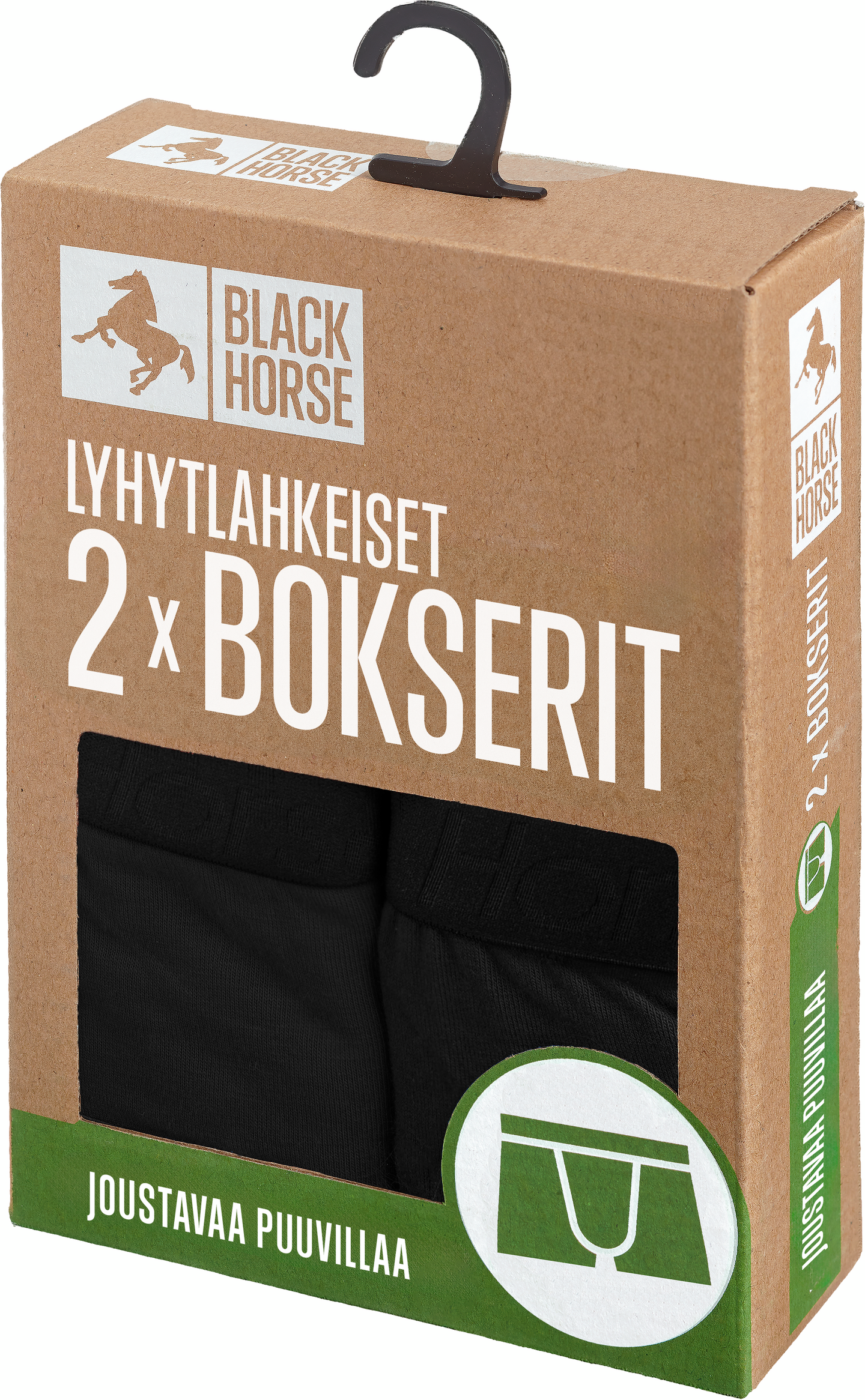Black Horse I208 lyhytlahje bokserit 2kpl/pkt