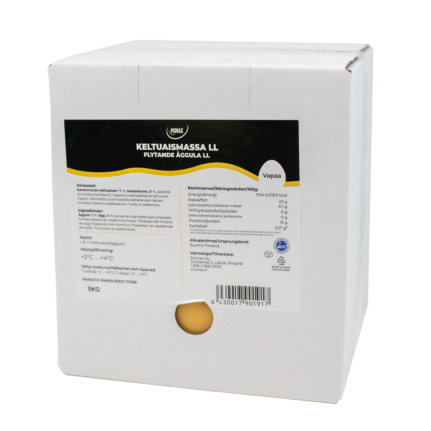 Munax keltuaismunamassa Long Life vapaa 5kg BiB