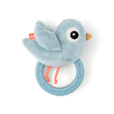 Done by Deer Sensory rattle teether Birdee purulelu sininen