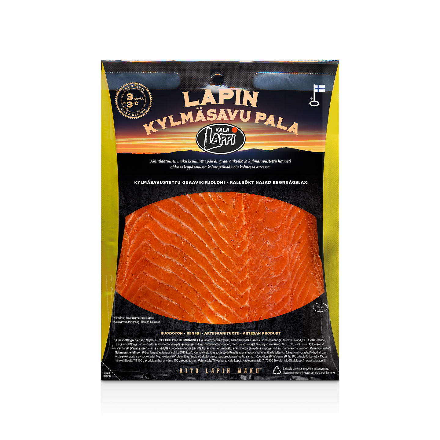 Kala-Lappi Lapin kylmäsavu kylmäsavukirjolohifileepala n.220g