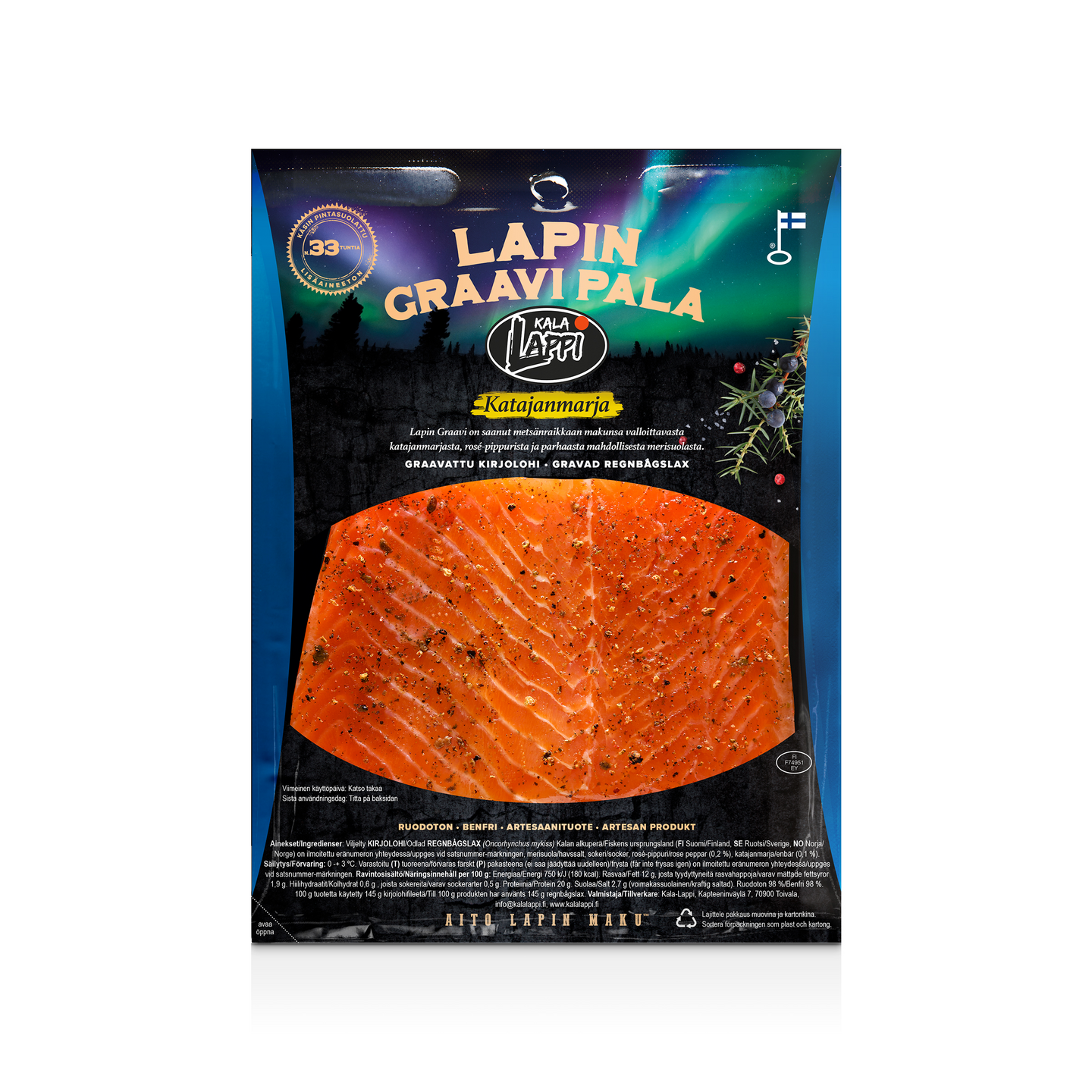 Kala-Lappi graavi kirjolohifileepala n.220g