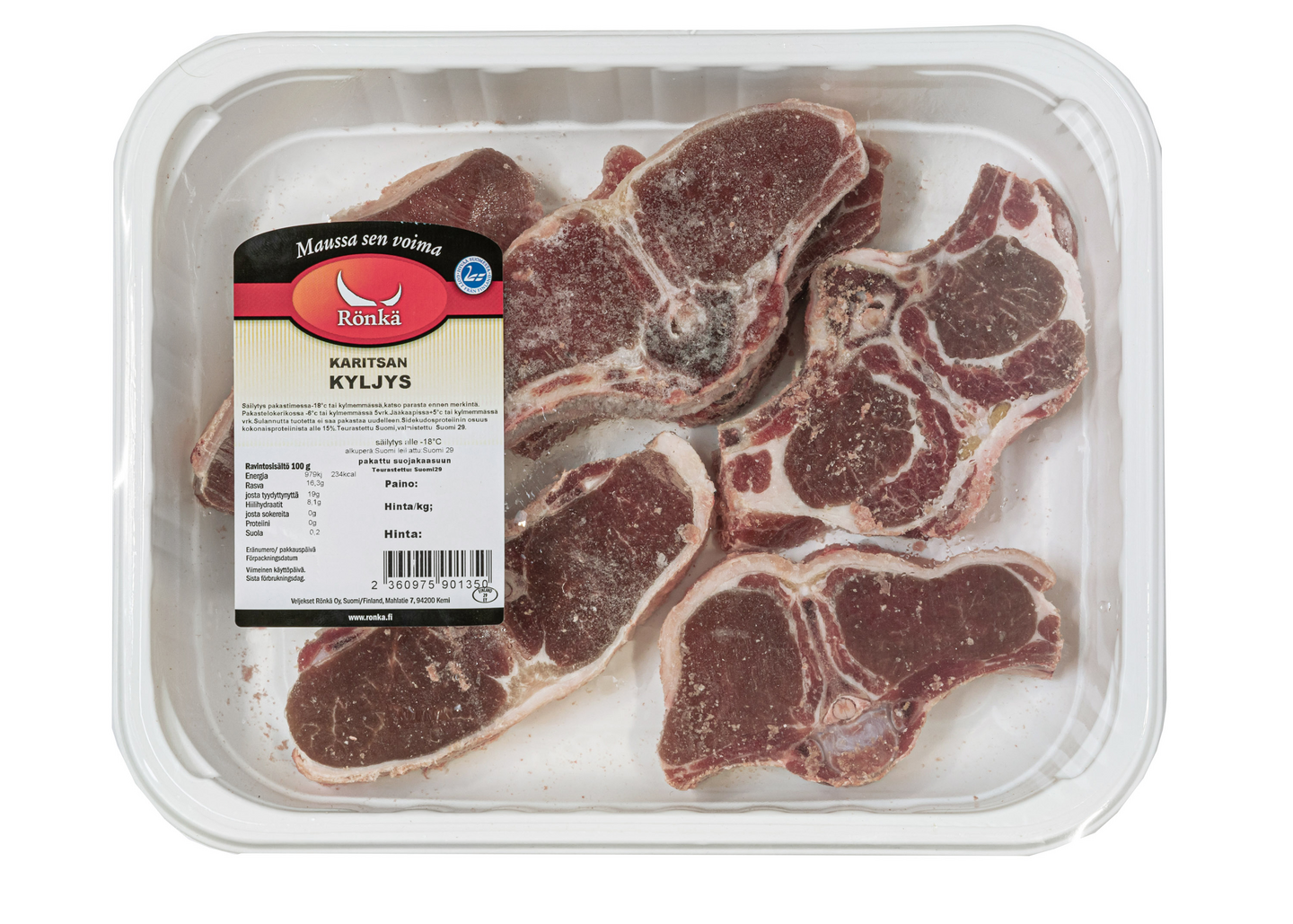 Rönkä Karitsan kyljys n. 1,5 kg dyno pakaste